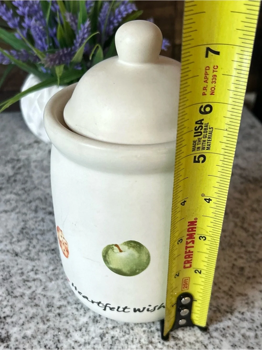 White Ceramic Cookie Jar Candle Rustic Cottagecore Style